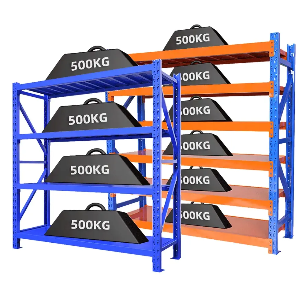 Prateleira destacável durável para armazém, prateleira com capacidade de 0,5 toneladas, placa de 500kg, 0,6 mm de espessura, unidades de armazenamento