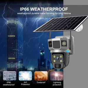 Caméra de sécurité réseau solaire 4G AOV V380Pro APP Home 3MP avec batterie, vision nocturne, rotation panoramique et inclinaison, audio bidirectionnel - Product Image 3