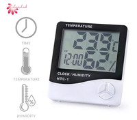 Thermomètre hygromètre numérique LCD, station météo, horloge pour extension de cils, logo privé LAVA