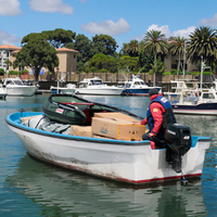 Grandsea 7m luxe en fibre de verre Wasen bateau insubmersible nouvel état avec moteur hors-bord à essence pour la pêche sportive