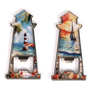 Ouvre-bouteille en métal fabriqué, aimants de réfrigérateur, souvenir, aimant de réfrigérateur en métal, <span class=keywords><strong>phare</strong></span> nautique, aimant magnétique <span class=keywords><strong>pour</strong></span> cadeau - Product Image 1