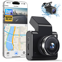 Mini caméra embarquée Wifi 4K avant et arrière 1080P, enregistreur vidéo de conduite, GPS, DVR de voiture, vision nocturne, écran IPS 2,0 pouces