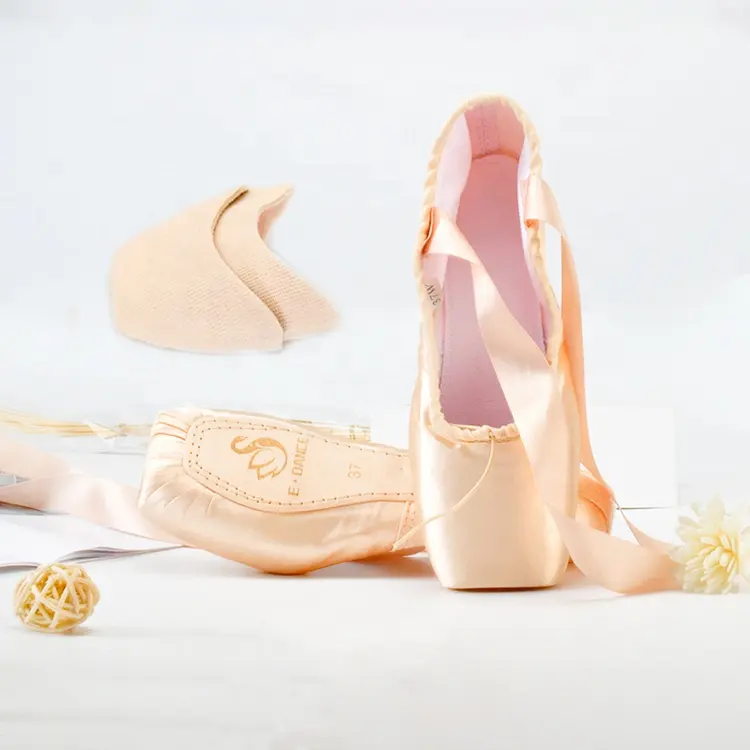 E5026-01 кожа высокого качества, на плоской подошве Профессиональная женская Танцевальная балетная обувь с острым носком