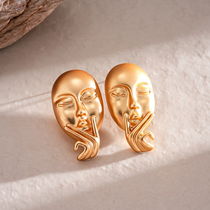 Pendientes Colgantes con Diseño de Máscara Abstracta, de Aleación y Cristal, Joyería de Destaque, Estilo Gótico Vanguardista, Regalo para Mujer, Decoración para Fiesta - Product Image 6