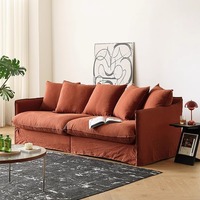 Sofá Modular Moderno Estilo Japonés para Sala de Estar, Extensible, de Tela de Lino, con Mechones, Rectangular, de Tres Plazas, Esquinero, Ajustable