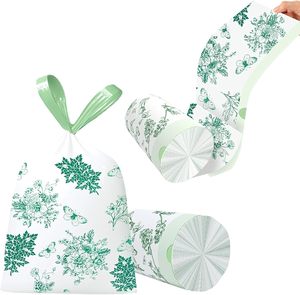 ถุงขยะหัวหม่าเหิงชุนแบบมีเชือกผูก ป้องกันการฉีกขาด สำหรับห้องน้ำ สำนักงาน บ้าน ห้องนอน ถังขยะ พร้อมถุงใส่ขยะลายพิมพ์สีเขียว - Product Image 1