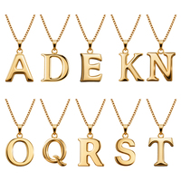 Collier pendentif personnalisé 26 alphabets Acier inoxydable plaqué or 18 carats Lettre minimaliste Charme Cadeau Accessoires Approvisionnement en vrac d'usine