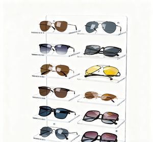 Kustom ramah lingkungan akrilik polesan daur ulang klasik persegi panjang tepi miring kacamata Desktop/kacamata hitam layar berdiri - Product Image 4