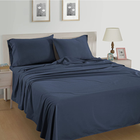 Ensemble de draps plats en coton de qualité supérieure, taille King & Queen, toucher doux, confortable, couleur unie, pour toutes les saisons