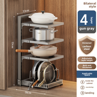 Étagère de cuisine réglable en acier au carbone multicouche de qualité supérieure pour comptoir, support pour casseroles, organisateur sous l'évier et sous le comptoir pour la maison