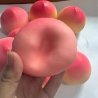 Mini pêche jaune simulée en silicone souple, jouet anti-stress à récupération lente pour garçons et filles