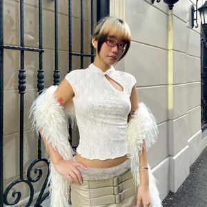 Lace Trim Hollow Out Knit T Shirt Women Round Neck Short Sleeve Slim Fit Top Lightweight Casual Elegant Versatile Summer Tee - Product Image 3