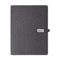 Logotipo personalizado a5 8000mah, cobertura de couro do caderno com banco de energia