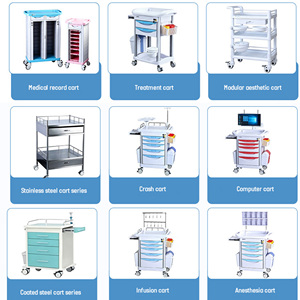 Chariot <span class=keywords><strong>de</strong></span> classement médical VIRANT en acier inoxydable avec tiroirs et roulettes silencieuses pour cliniques et hôpitaux - Product Image 5