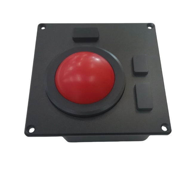 IP65 Protection Rugged Aluminum 60mm Embedded USB Optical Trackball Mouse with 800 DPI for Marine Control Rooms