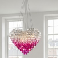 Lustre LED en cristal en forme de cœur, réglable en hauteur, pour villa, duplex, escalier rotatif, luxe, OEM