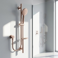 Ensemble de barre de douche murale Watersino en or rose pour salle de bain, avec douchette et porte-savon