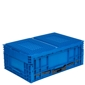 39L Plastic Transparent Collapsible Foldable Storage Pallet Box Picnic Seafood Storage Crate