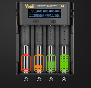 เครื่องชาร์จอัจฉริยะ18650 26650แบตเตอรี่21700แอลซีดีหน้าจอแสดงผล USB <span class=keywords><strong>4</strong></span>ช่องชาร์จได้เร็ว AA AAA - Product Image 4