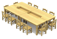 Combinaison en bois de bois pour enfants, table et chaise, soins pour enfants, maternelle, table d'apprentissage, pour bébés