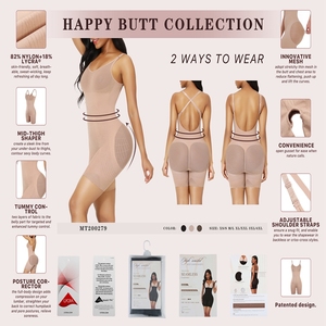 Hexin Nouvelle conception de vêtements de compression sans couture pour femmes, taille haute, contrôle du ventre, rehausseur de fesses, body sculptant complet - Product Image 3