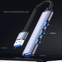 Mini répartiteur d'extension Usb 3.0, 4 Ports 4 en 1 Multiport Type C convertisseur multifonction