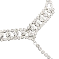 Anniyo — collier multi-rangs avec strass pour femmes, bijou de poitrine, chaîne de taille, Sexy, boîte de nuit, cristal, poitrine, #0698