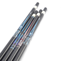 1/2 queue de billard articulée avec extension, en carbone noir technique, pointe de 13 mm avec connexion rapide 3/8*8