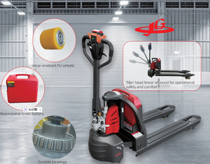 รถยกพาเลทไฮดรอลิกแบบพกพา JG 1500กก. 2000กก. รุ่นใหม่ พร้อมมอเตอร์ 24V สำหรับโรงงาน ได้รับมาตรฐาน CE - Product Image 4