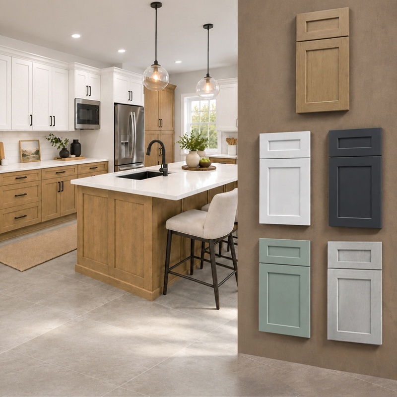Ready To Assemble Kitchen Cabinet Wooden | White Oak Kitchen Cabinets | White Shaker Cabinet Ready To Ship RTA Kitchen Cabinets