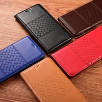 Étui de téléphone portable en cuir véritable de haute qualité avec fente pour carte, couleur unie, pour Redmi 12 13 Pro Plus 4G 5G A3 K70