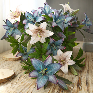 ดอกลิลลี่ประดิษฐ์ ยี่ห้อ Yihua Floral Art ขนาด 53 ซม. ดอกไม้ผ้าไหม สไตล์โรแมนติก ย้อนยุค เรียบง่าย ตกแต่งห้องนั่งเล่น ประดับโต๊ะ - Product Image 2