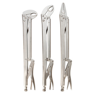 Juego de Alicates de bloqueo de largo alcance OEM, 3 uds., llave de agarre de ángulo recto de acero/45 grados/<span class=keywords><strong>90</strong></span> grados para prensar espacios estrechos - Product Image 5