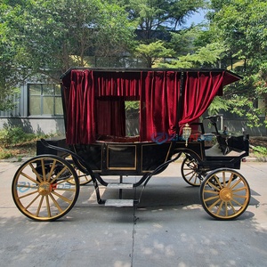 Electric Horse Carriage 2 Rows Hollow <b>Heart</b> Black Victoria Sightseeing Carriages for Sale - Product Image 5