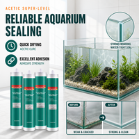 SANVO  Sealant Silikon Akuarium 300ml Sanvo Acetic Cepat Kering Fleksibel untuk Kaca Akuarium, Jendela, Pintu, Pemasok Grosir