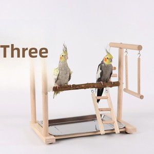 Zanthoxylum gỗ nhiều lớp Vẹt đứng cực đu leo thang đăng nhập vẹt Đồ chơi trượt cầu thang Vòng leo khung lông - Product Image 3