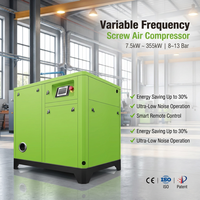 Permanent Magnet VSD Industrial 10hp Screw Air Compressor 7.5-35KW Rotary Variable Frequency Compressor CE ISO for Manufacturing