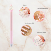 Stylo gel effaçable rétractable mignon, design en forme de fleur, stylo gel effaçable, papeterie promotionnelle, stylo cadeau mignon