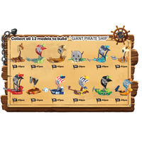 Kit de Construcción de Barco Pirata Modelo 12 en 1 Perla Negra Corsario Fantasma Calavera Set de Bloques para Niños Material Plástico