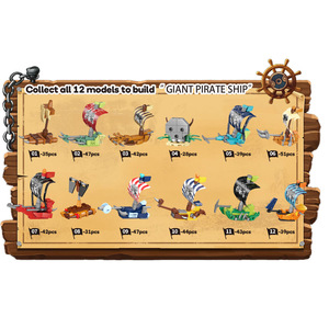 Bộ mô hình tàu hải tặc 12 trong 1 Black Pearl Ghost Corsair <span class=keywords><strong>Skull</strong></span> Boat, đồ chơi lắp ráp bằng nhựa dành cho trẻ em, chất liệu nhựa - Product Image 6