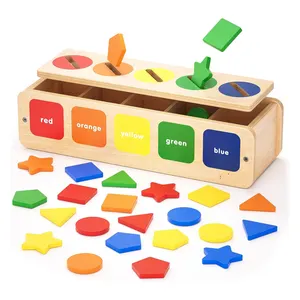 Brinquedos de classificação pré-escolar para crianças, presente em forma de caixa de cores, brinquedo sensorial montessori de madeira, brinquedo de madeira para crianças