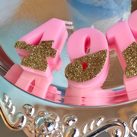 Bougie d'anniversaire rose en paraffine avec chiffres, décoration de gâteau, bougie numérique scintillante pour les fêtes d'anniversaire des filles, table de desserts