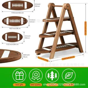 Wooden Three Tier Dessert Rack Foldable <b>Desktop</b> Cake Display Stand For Party - Product Image 5