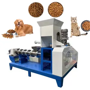 Yüksek kalite 180-200 kg/saat Pet gıda işleme makinesi yüzer balık yemi ekstruder makinesi Pet köpek kedi yemek yapma makinesi