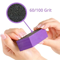 Bloc de polissage à ongles professionnel double face en émeri, grains 80/100, personnalisable, outils de manucure pour salon, OEM disponible