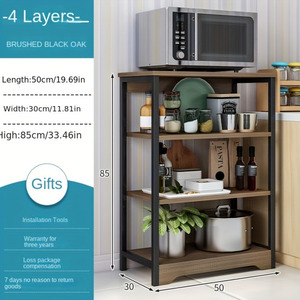 5-Layer Large Capacity Metal Wooden <b>Kitchen</b> <b>Storage</b> Rack with Three Custom Baskets Factory Oven Rack <b>for</b> <b>Kitchen</b> Islands & Carts - Product Image 3