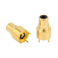 Adaptateur coaxial RF RCA femelle à montage sur panneau PCB avec soudure droite et placage or