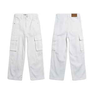 Nuovi <span class=keywords><strong>pantaloni</strong></span> Casual da <span class=keywords><strong>bambino</strong></span> per ragazzi abbigliamento da lavoro bianco <span class=keywords><strong>pantaloni</strong></span> Cargo con sei tasche per 2-8anni - Product Image 1