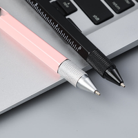 Stylo multifonction 9-en-1 avec lumière LED, ouvre-bouteille, tournevis, stylet et stylo à bille en métal. Personnalisable.