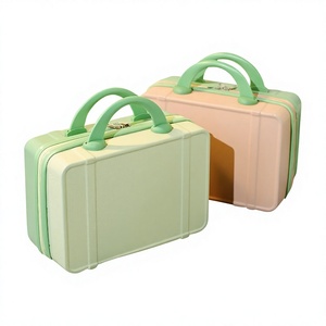 Valise de maquillage personnalisée en ABS, mini-valise 14 pouces, bagage à main, sac de rangement, interface USB, étanche, antivol, roues avec frein - Product Image 1